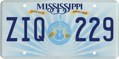 MS license plate ZIQ229