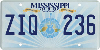 MS license plate ZIQ236