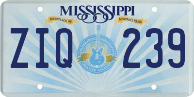 MS license plate ZIQ239