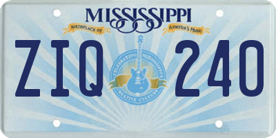 MS license plate ZIQ240
