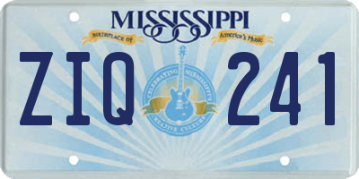 MS license plate ZIQ241