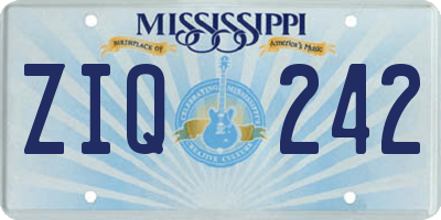 MS license plate ZIQ242
