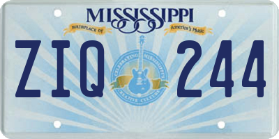 MS license plate ZIQ244