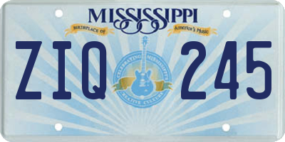 MS license plate ZIQ245