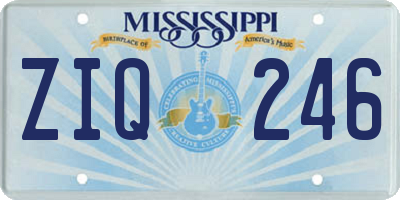 MS license plate ZIQ246