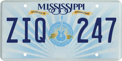 MS license plate ZIQ247