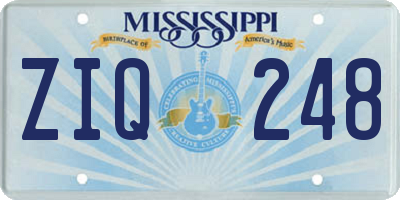 MS license plate ZIQ248
