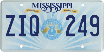 MS license plate ZIQ249