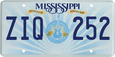 MS license plate ZIQ252