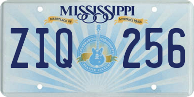 MS license plate ZIQ256