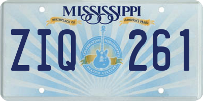 MS license plate ZIQ261