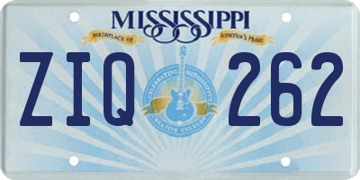 MS license plate ZIQ262