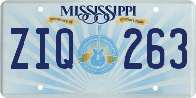 MS license plate ZIQ263