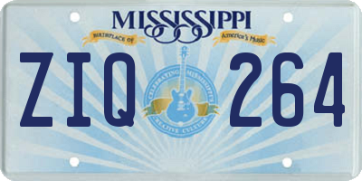 MS license plate ZIQ264
