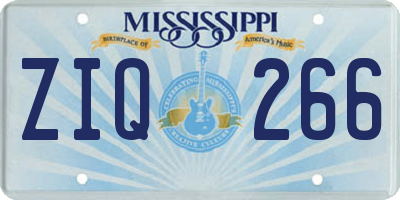 MS license plate ZIQ266