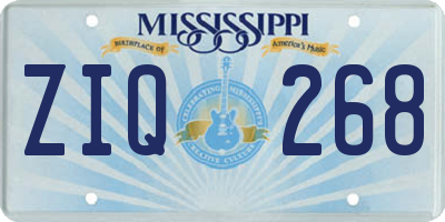 MS license plate ZIQ268