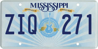 MS license plate ZIQ271