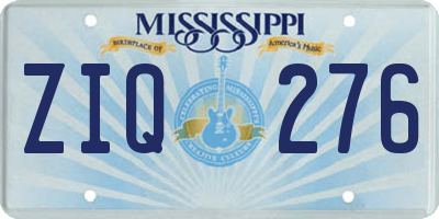MS license plate ZIQ276