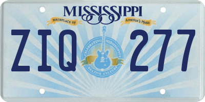 MS license plate ZIQ277