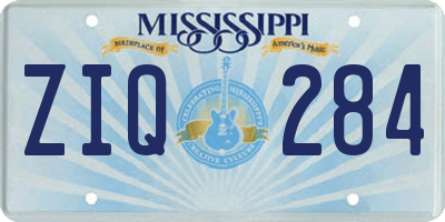 MS license plate ZIQ284