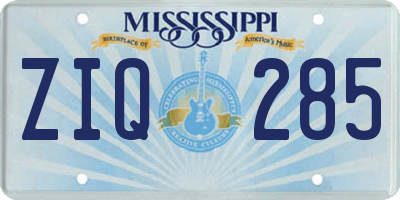 MS license plate ZIQ285