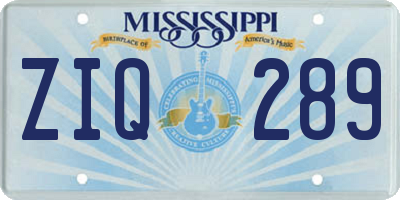 MS license plate ZIQ289