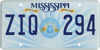 MS license plate ZIQ294