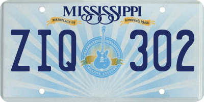 MS license plate ZIQ302