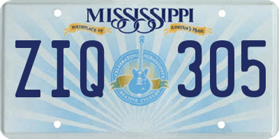 MS license plate ZIQ305