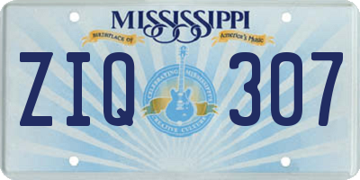 MS license plate ZIQ307