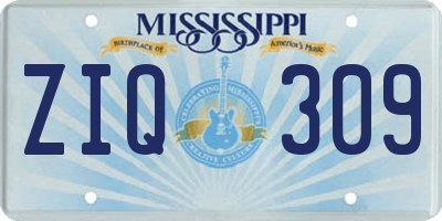 MS license plate ZIQ309