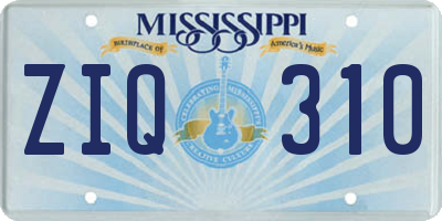 MS license plate ZIQ310