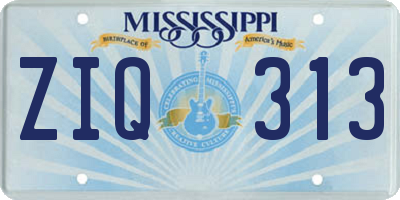 MS license plate ZIQ313