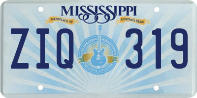 MS license plate ZIQ319