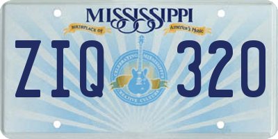 MS license plate ZIQ320