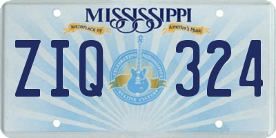 MS license plate ZIQ324