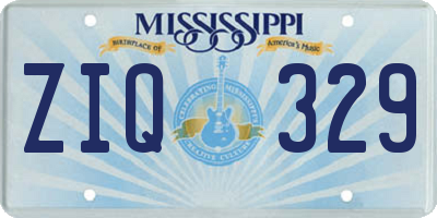 MS license plate ZIQ329