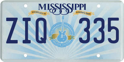MS license plate ZIQ335