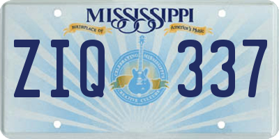 MS license plate ZIQ337