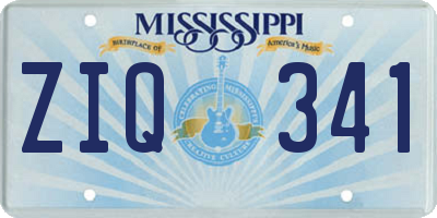 MS license plate ZIQ341