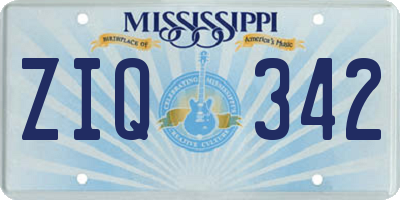MS license plate ZIQ342