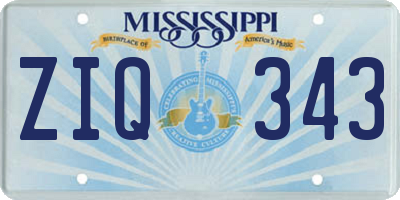 MS license plate ZIQ343