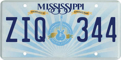 MS license plate ZIQ344