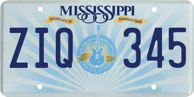 MS license plate ZIQ345
