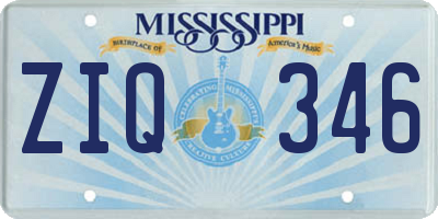 MS license plate ZIQ346