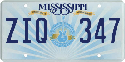 MS license plate ZIQ347