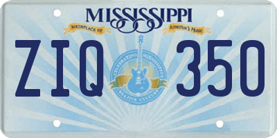 MS license plate ZIQ350