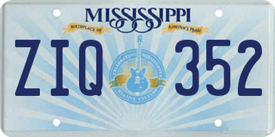 MS license plate ZIQ352