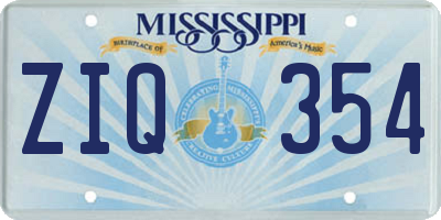 MS license plate ZIQ354