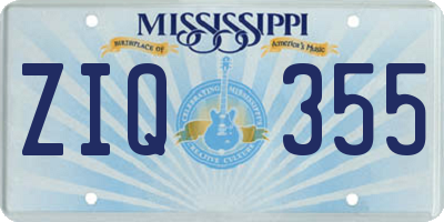 MS license plate ZIQ355